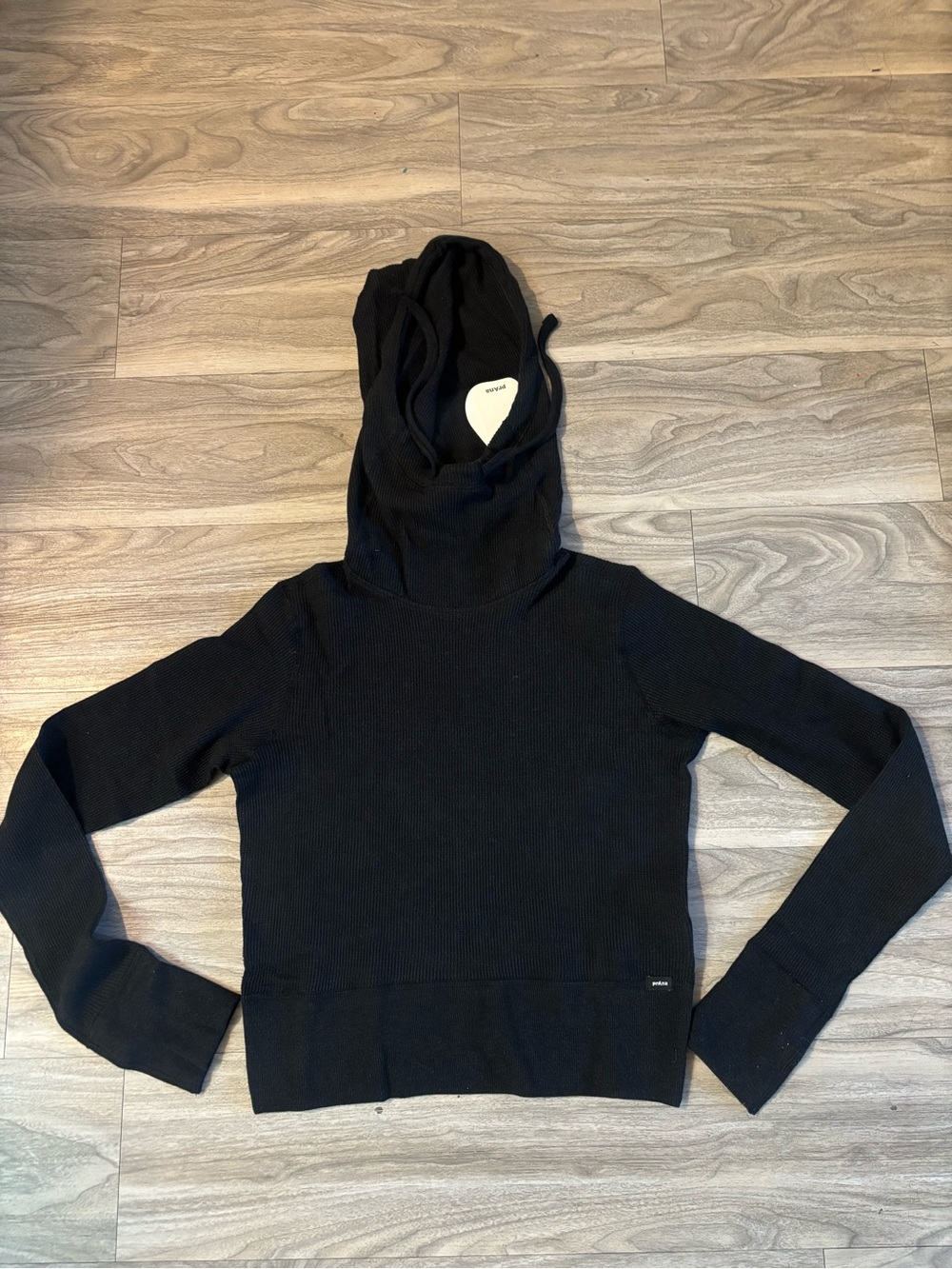 Prana Black Hooded Cowl Sweater